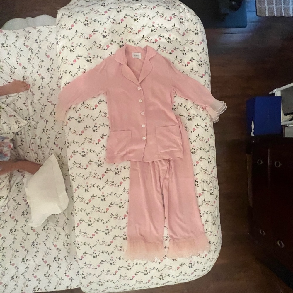 pink Sleeper Pjs with lace